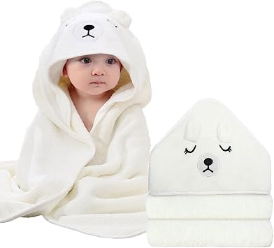 Hooded Baby Towels - Premium Ultra Soft Organic Baby Bath Towel Absorbent and Hypoallergenic Towels for Baby Boy Girl, Toddler, Newborn Essentials 1 Pack Bear