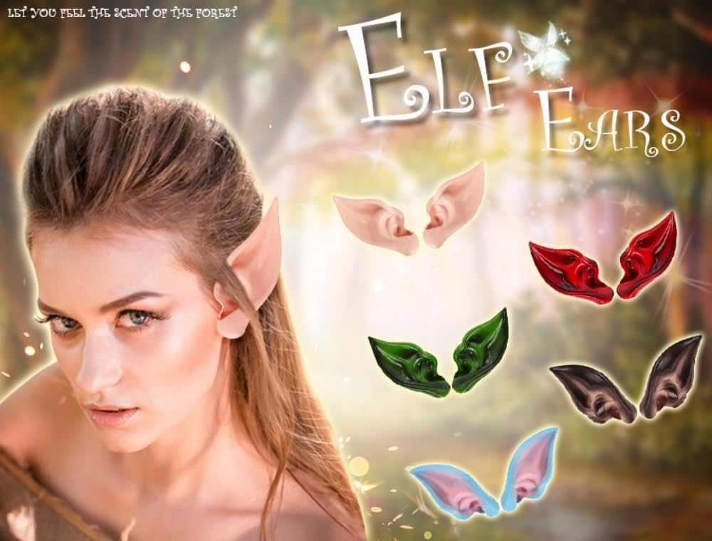 Topcosplay Elf Ears - Soft Pointed Pixie Ears for Fairy Costume Party, Skin - Image 2