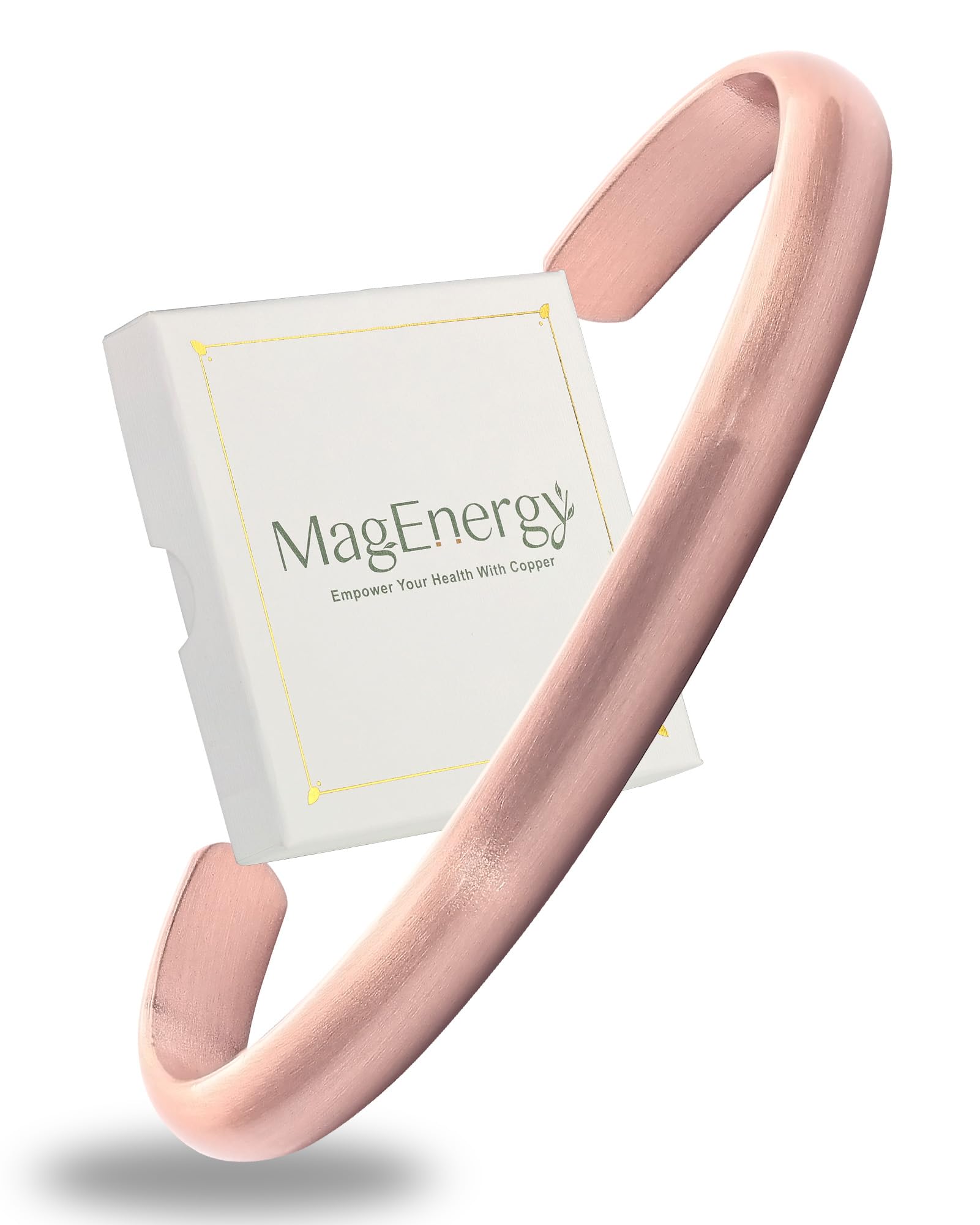 MagEnergy Kupferarmband für Männer & Frauen, 100% reines Kupferarmband, roh, massiv & unbeschichtet, handgefertigtes zeitloses tibetisches Armband (minimalistisches Design)