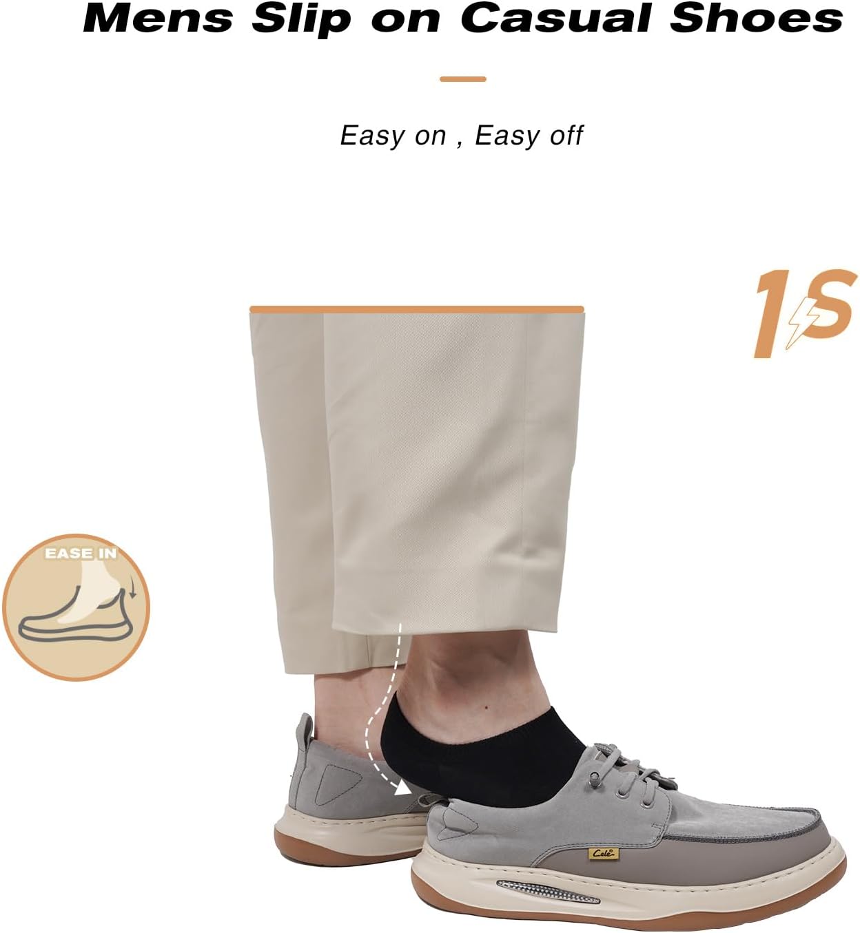 CELE Mens Slip On Casual Dress Shoes Wide Walking Sneakers Orthopedic Boat Loafers with Arch Support Comfortable Lightweight Non Slip - Image 8