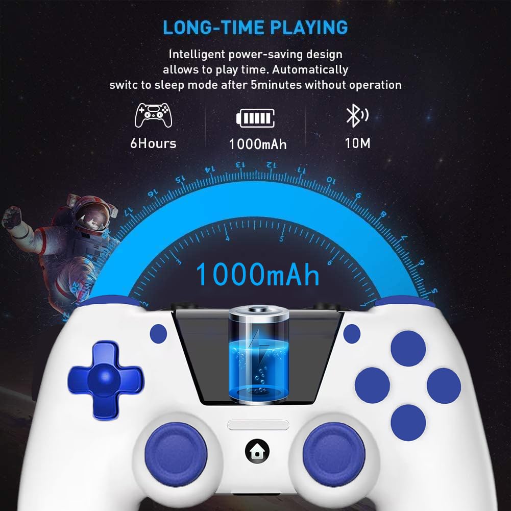 Wireless Controller for PS4, Joystick Controller for PS4/Slim/Pro/PC, Gamepad with Vibration, 3.5mm Audio Jack, Six-Axis Motion Control, Screenshot, Share Button, Touchpad — view 3