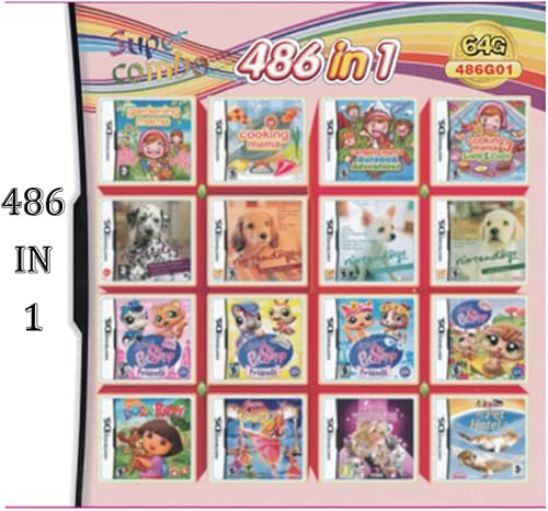 Juego de 486 juegos en 1 Ds Juego de compilaciones de cartas, NDS Game Super Combo Multicart para DS NDS NDSL NDSi 3DS XL Nuevo