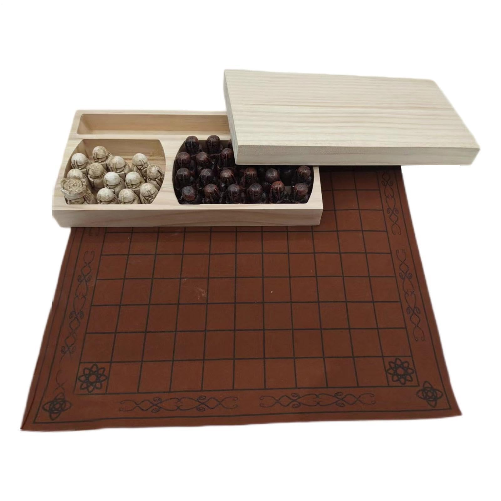 Vikіng Chess Set - 37Pcs Hnefatafl Medieval Chess Set | Hand-Painted Resin Figures With Premium Leather Board | Leather Play Mat | Traditional Two-Player Board Strategy Game - For Store Travel