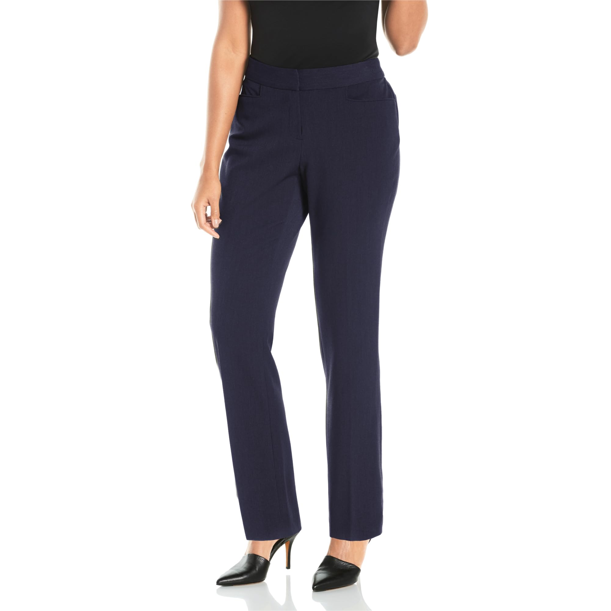 rafaella women's curvy fit gabardine slim leg pant