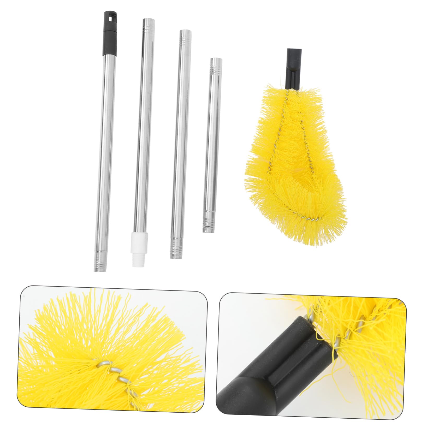 Cepillo para Limpiar Canalones de Techo Pértiga de Acero Inoxidable, Herramienta Laborsaving para Limpieza Exterior y Prevención de Obstrucciones
