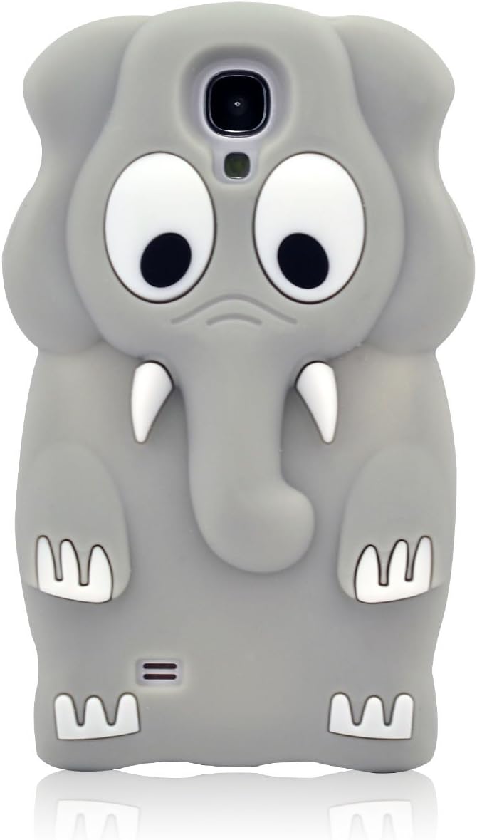 I Need (TM) Lovely 3D Grey Elephant Soft Silicone Case Cover Compatible for Samsung Galaxy S4 I9500