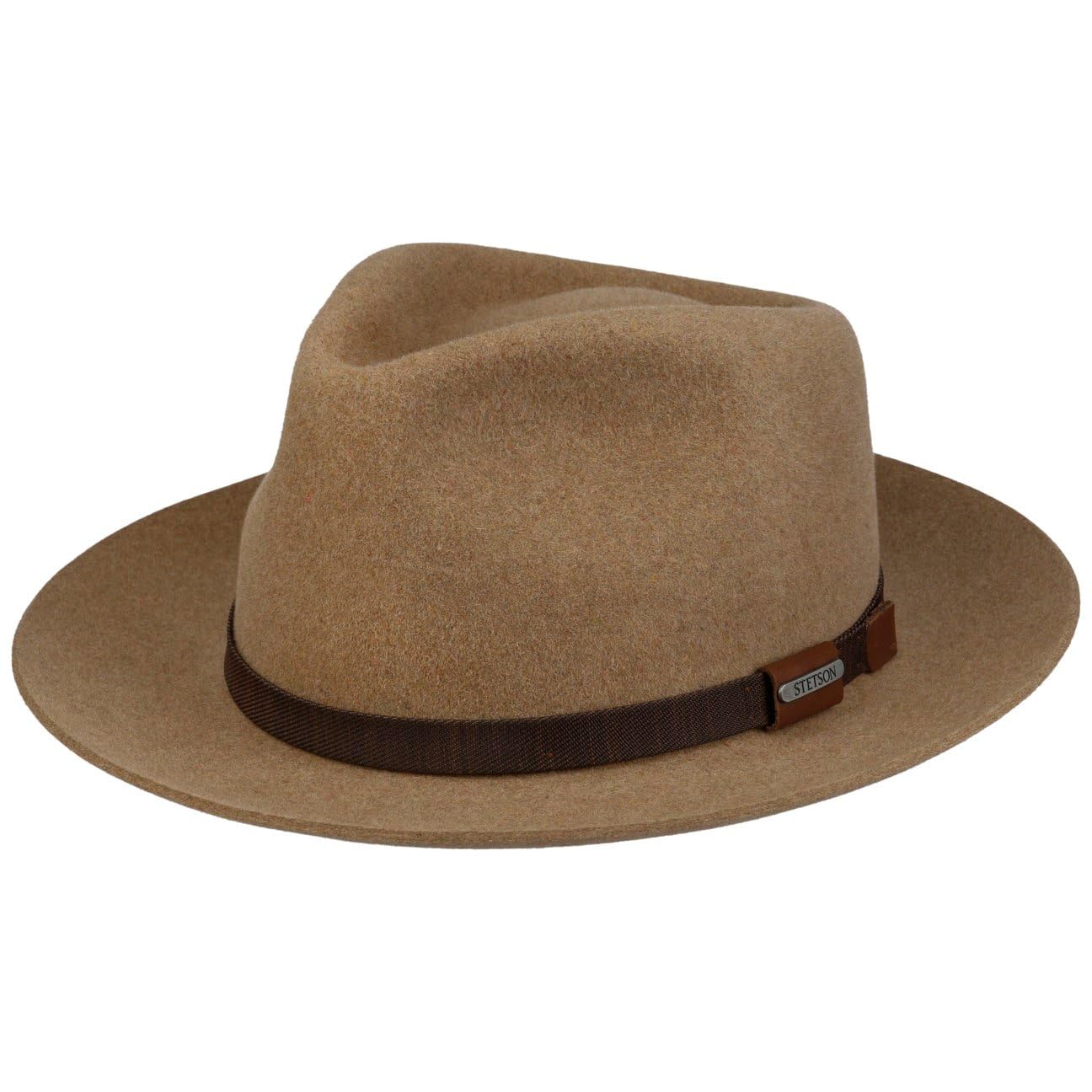 Stetson Bellingford Sombrero Fedora Fieltro de Pelo con Banda de Tela Hecho en la UE Hombre Otono Invierno