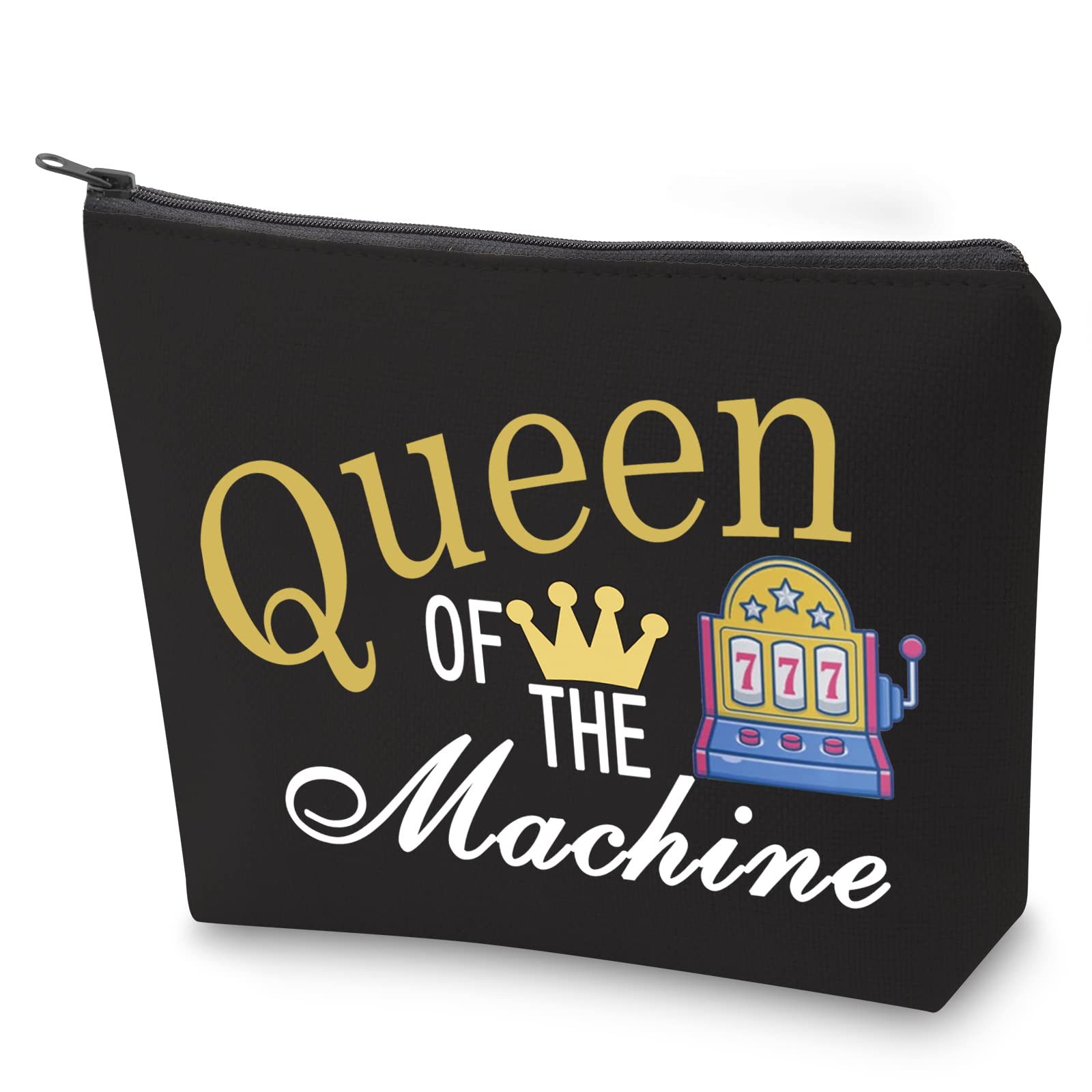 ZJXHPO Casino Cosmetic Bag Casino Gambling Lover Gift Queen Of The Machine Makeup Zipper Pouch Bag Slot Gambling Lucky Gift Gambler Gift, BL Queen Machine, 23.5*17 cm
