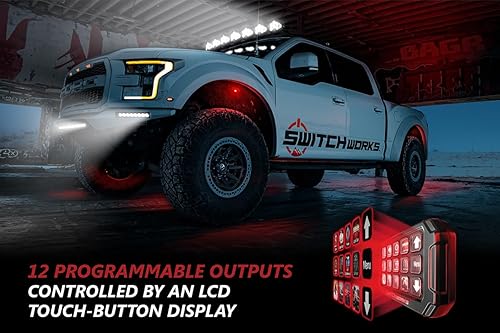 Miniatura 4 de Switch Works SW-E12-10 Alpha12 - Interruptor inteligente electrónico de estado sólido con 12 pantallas LCD de pulsador, 12 salidas, 180 amperios y