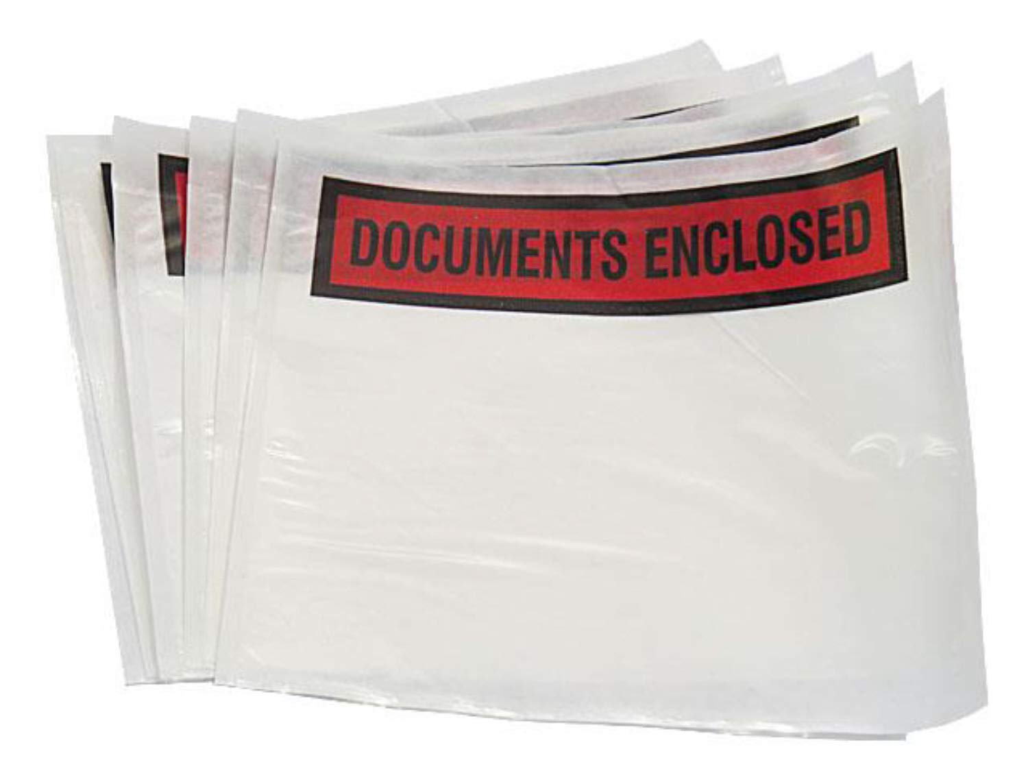 100 Small A7 Size Printed Peel + Seal Clear Document Enclosed Wallets 100 x 125mm / 4 x 5" Postal Mailing Packaging Packing Shipping Postage Pouches Bags Address Envelopes Labels Stickers Slips