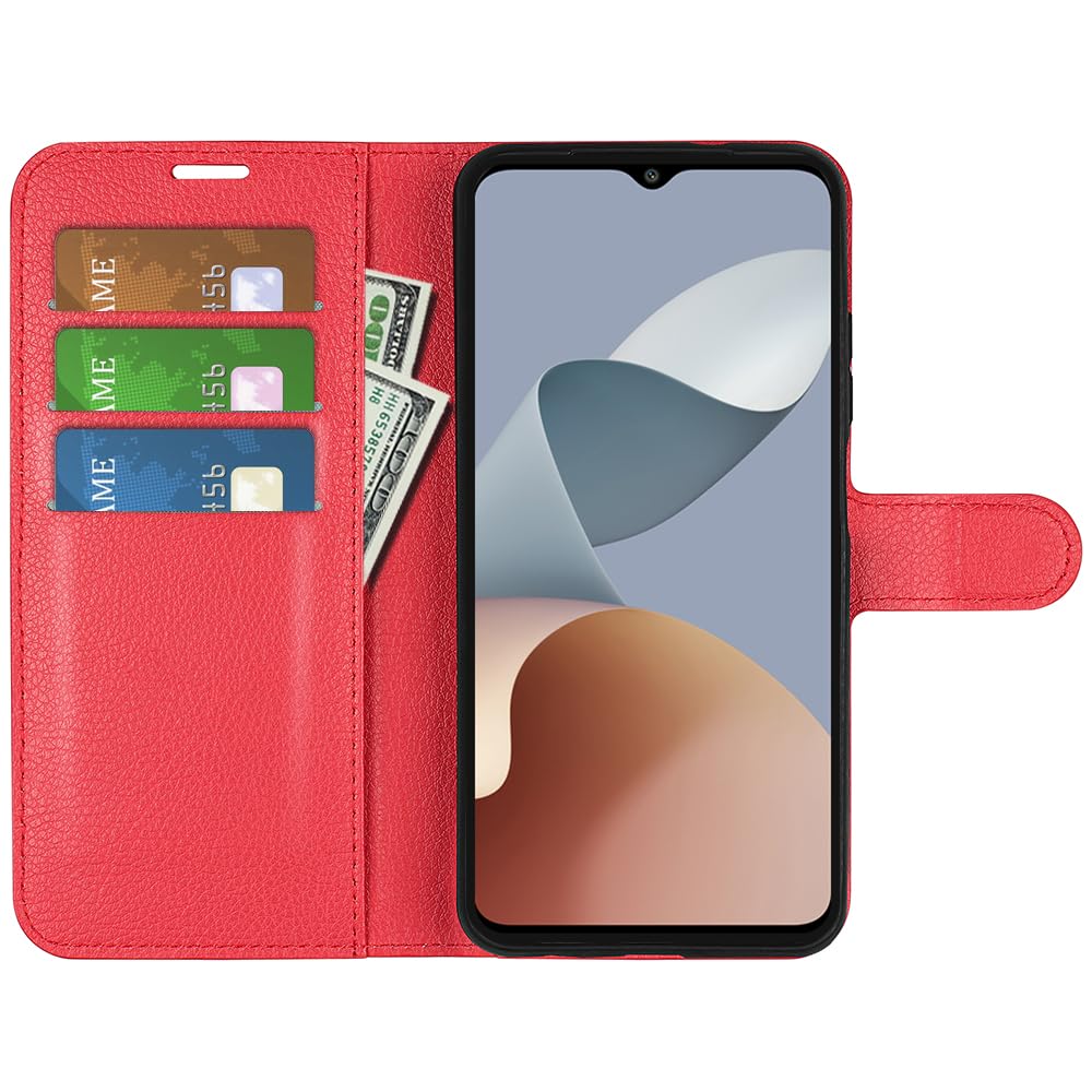 Fertuo Cover Portafoglio Con Supporto Per ZTE Blade A73 4G, Pelle PU E TPU, Marrone - 2