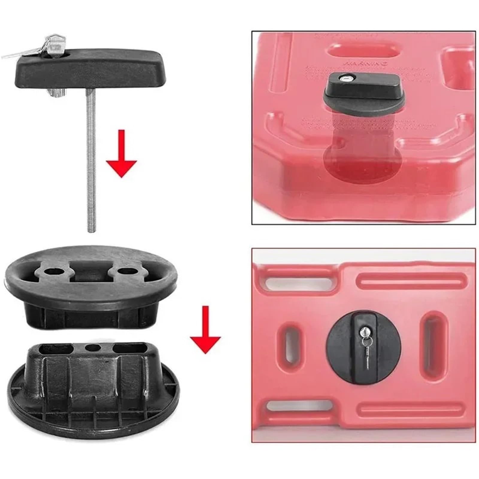Ölwechselkanister Benzinkanister-Verriegelungshalterung für 10 20 30L Jerry Kraftstoffkanister Gastank Ölbehälter mit Schlüssel Reservekanister(2PCS for 10L)
