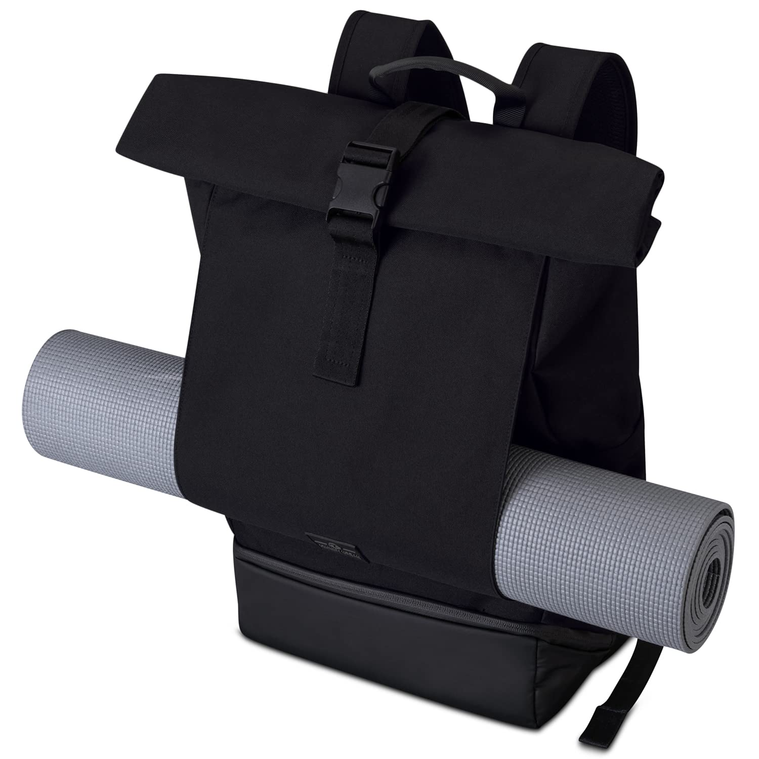 Johnny Urban Sac à Dos Femme & Homme Noir - Allen XL - Grand Sac Roll Top pour Travail & Voyage - Spacieux Backpack pour Ordinateur Portable - Imperméable