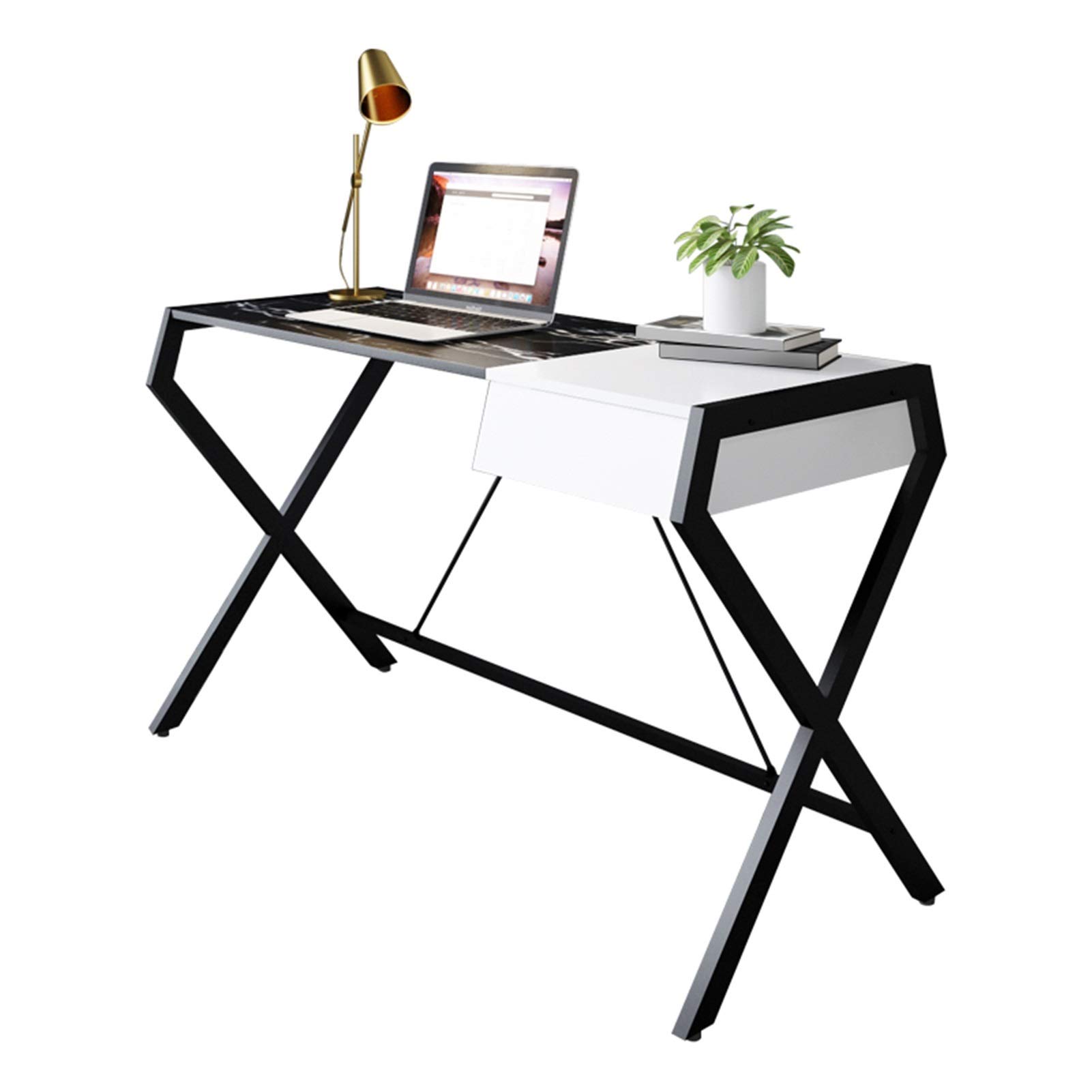 Bureau RENRUIRUI chic effet marbre pour optimiser votre espace de travail à la maison