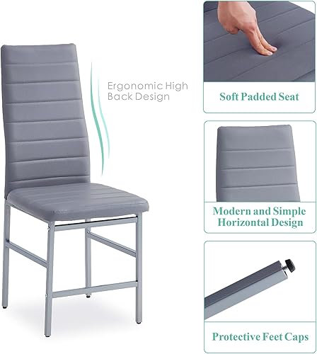 Miniatura 8 de paonne Juego de mesa de comedor redonda para 2 mesa de cocina redonda de vidrio y sillas para 2 mesa de comedor redonda de vidrio templado con