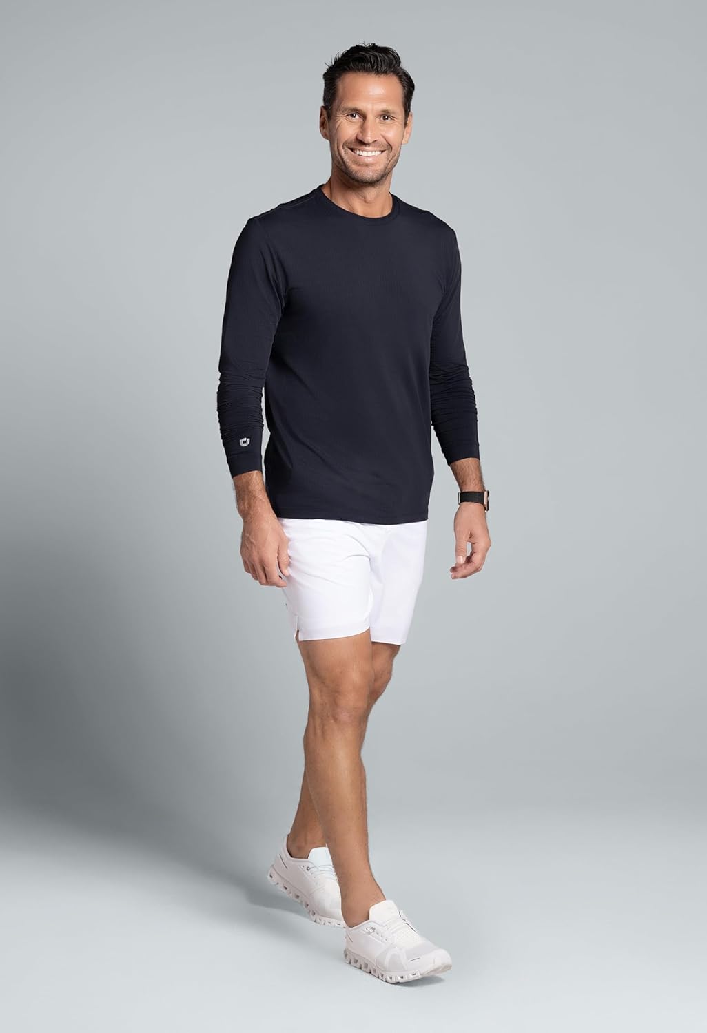 IBKUL Athleisure Wear Sun Protective UPF 50+ Icefil Cooling-Long Sleeve Crewneck T-Shirt (Modern Fit)-93199