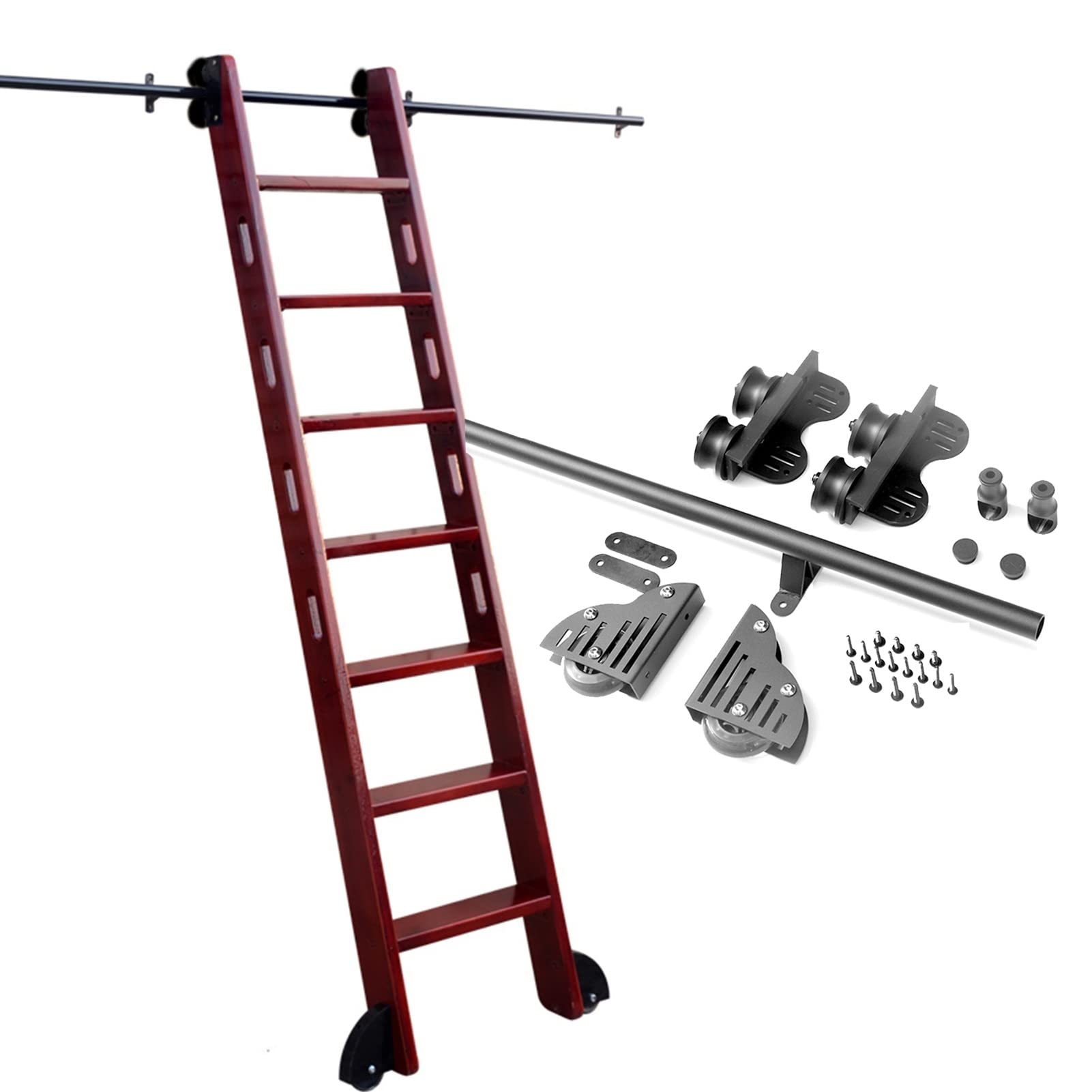 Kit quincaillerie rétractable et rail de suspension en acier pour échelle de meuble haut