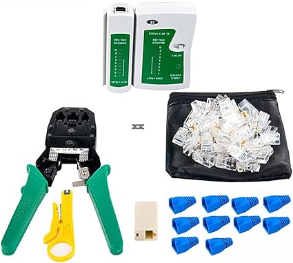 Amazon Lanケーブル自作工具キット 圧着ペンチ Rj45 Rj11 Cat5e Cat6 テスターテストツール Rj45ネットクランプキット Mmrm Lanケーブル 通販