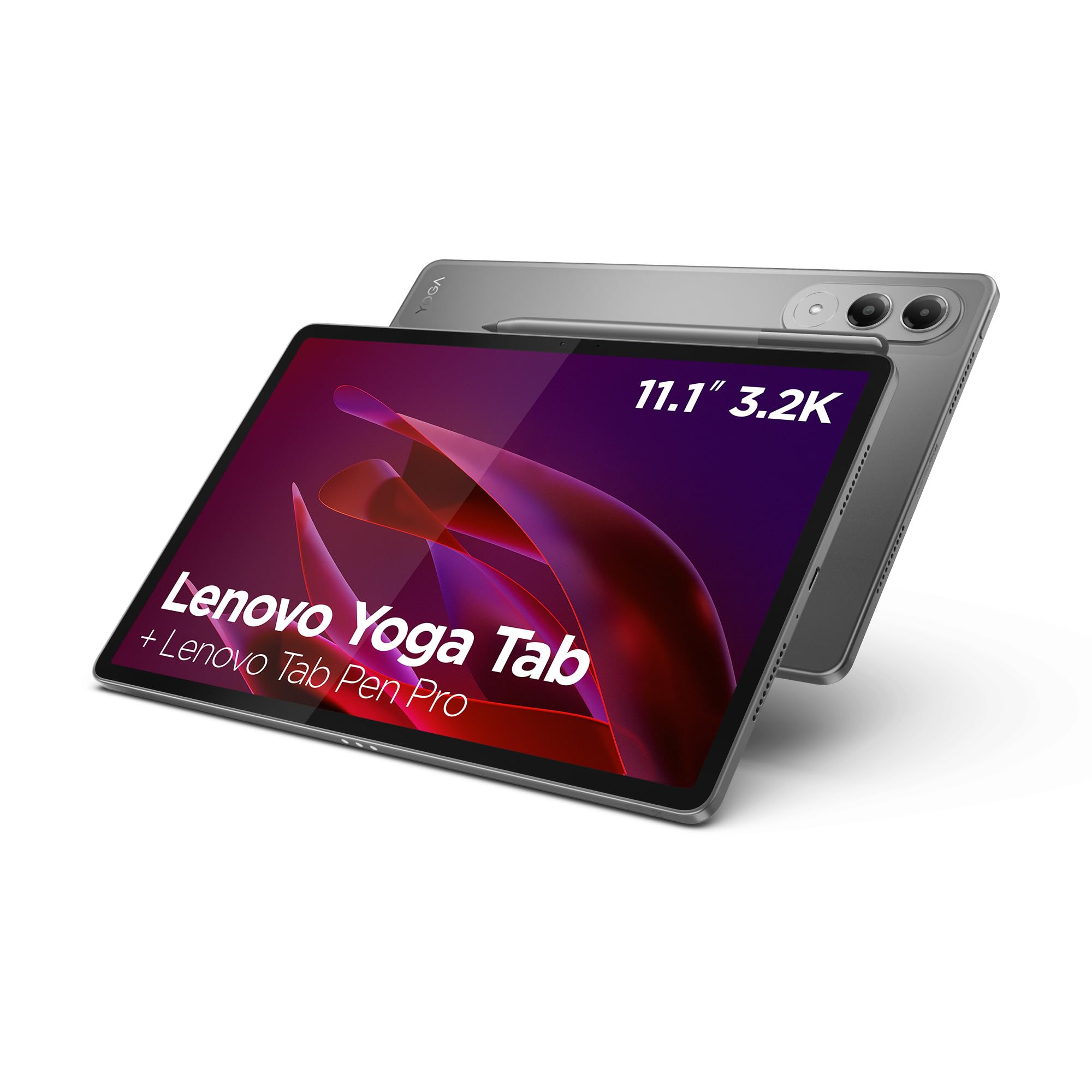 Lenovo Yoga Tab – Tablet 11.1" 3.2K (Qualcomm Snapdragon 8 Gen 3, 12 GB RAM, 256 GB UFS 4.0, 144 Hz, 4 Altavoces, Wi-​Fi 7, Bluetooth 5.4, USB-​C, Android 15) Color Luna Grey – Incluye Tab Pen Pro