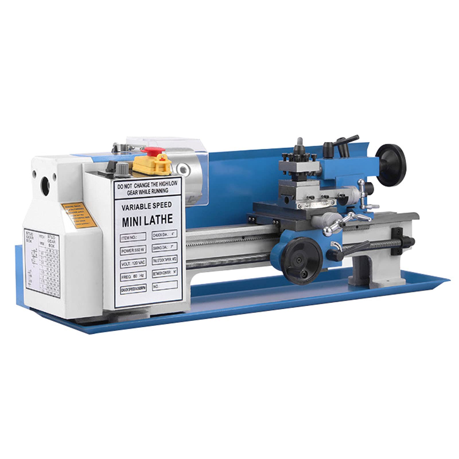 7"X14 550W Variable Speed Table Top Precision Table Milling Lathe 1-25 RPM,Metalworking Tool Tooling Metal Turning Woodworking Lathe Machine