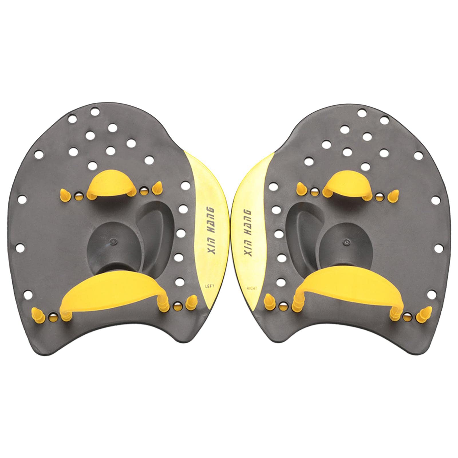 Lot de 5 pagaies plates professionnelles pour entraînement de natation Jaune Taille M