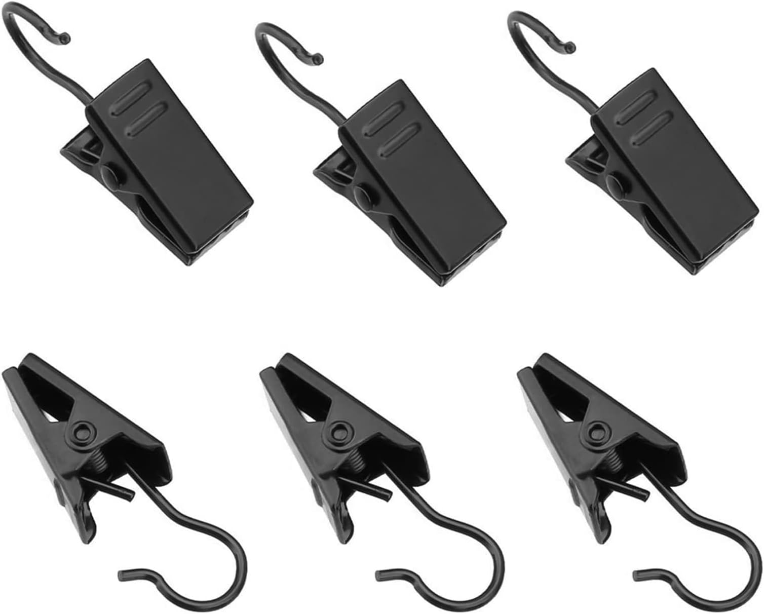 Coideal 100 Pack Stainless Steel Curtain Clip String Party Lights Hanger Wire Holder for Home Decoration, Photos, Art Craft Display and Outdoor Activities Supplies (Black)