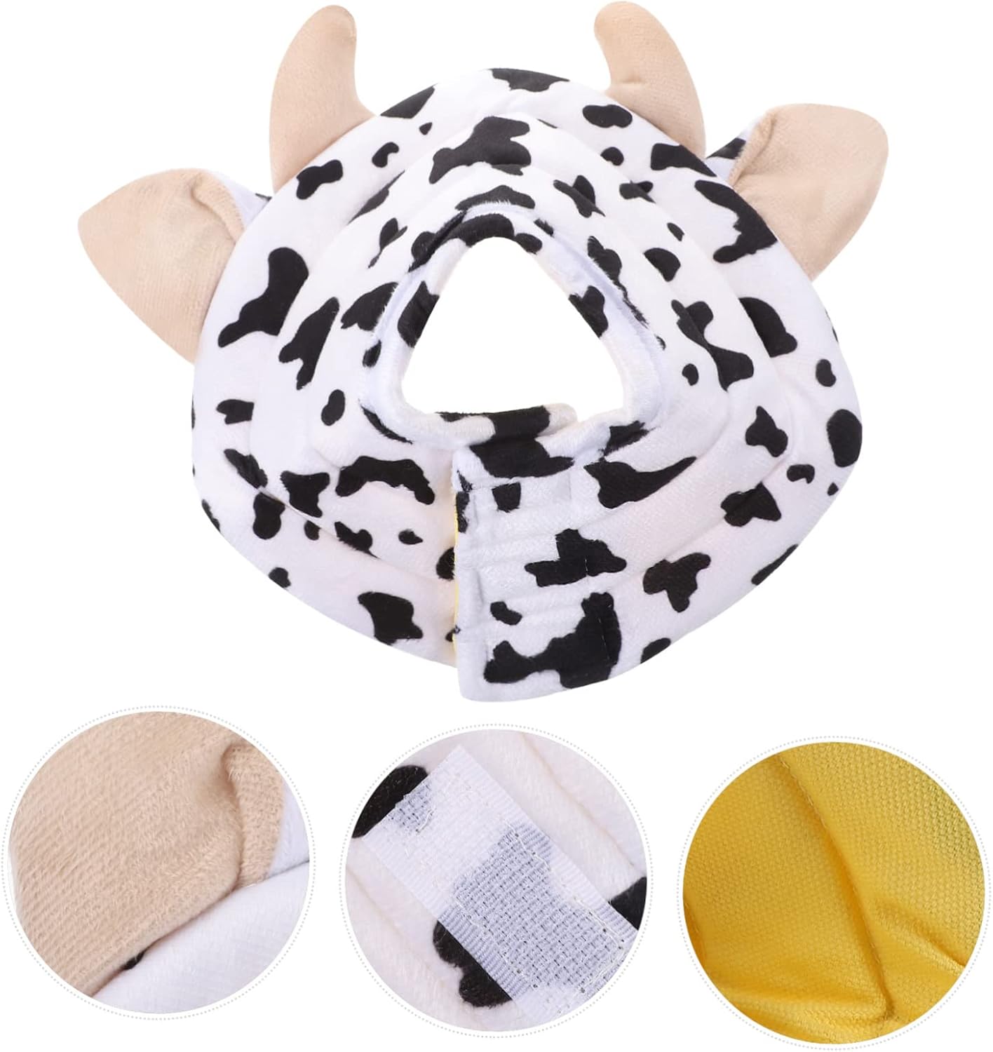POPETPOP Cat Recovery Collar Soft Plush Cotton Protective Cone for Surgery Bite Design Adjustable Neck for Post-Op Cats and Dogs