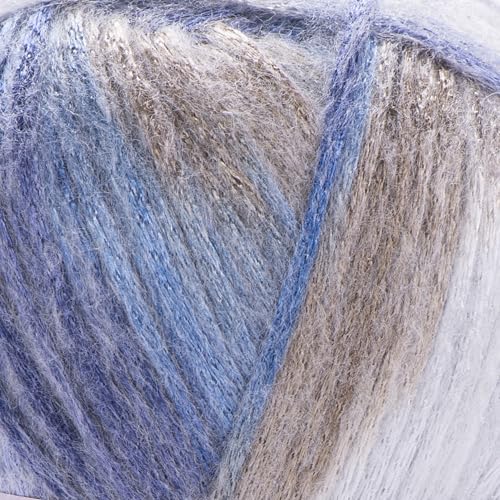 Image of YarnArt Melody Variegated Chainette - Metallic Sheen Fiber for Knitting, Crochet & Embroidery, 100g (3.5 oz) Skein, 230m (251 yd), Premium Blend of 70% Polyamide 21% Acrylic 9% Wool (904)