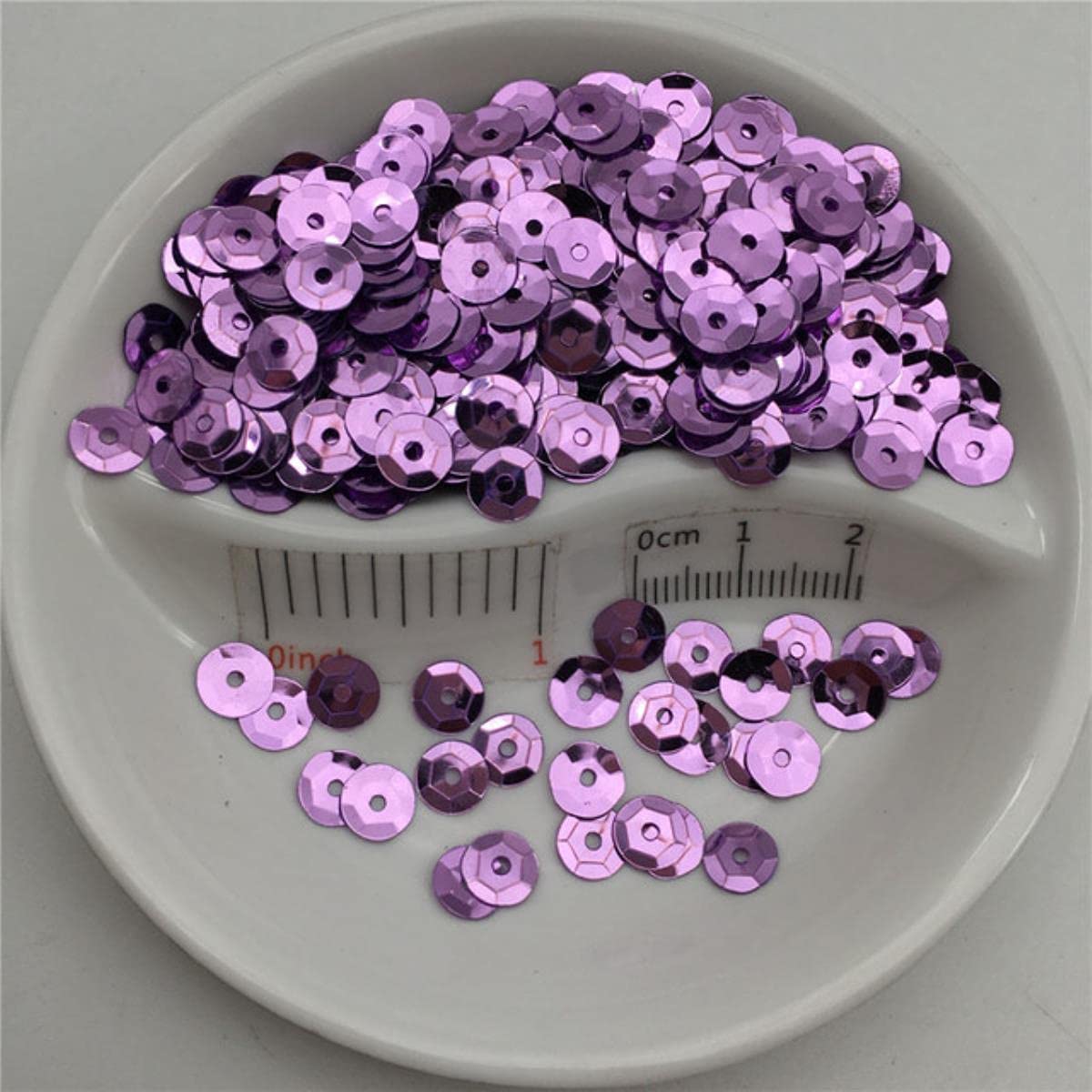 3mm 4mm 5mm 6mm 10mm Coupe Ronde Argent-base Lâche PVC Sequin Paillette Couture Artisanat Décoration De Mariage Vêtement Robe Chaussure Cap DIY-Lila, 5mm 150g