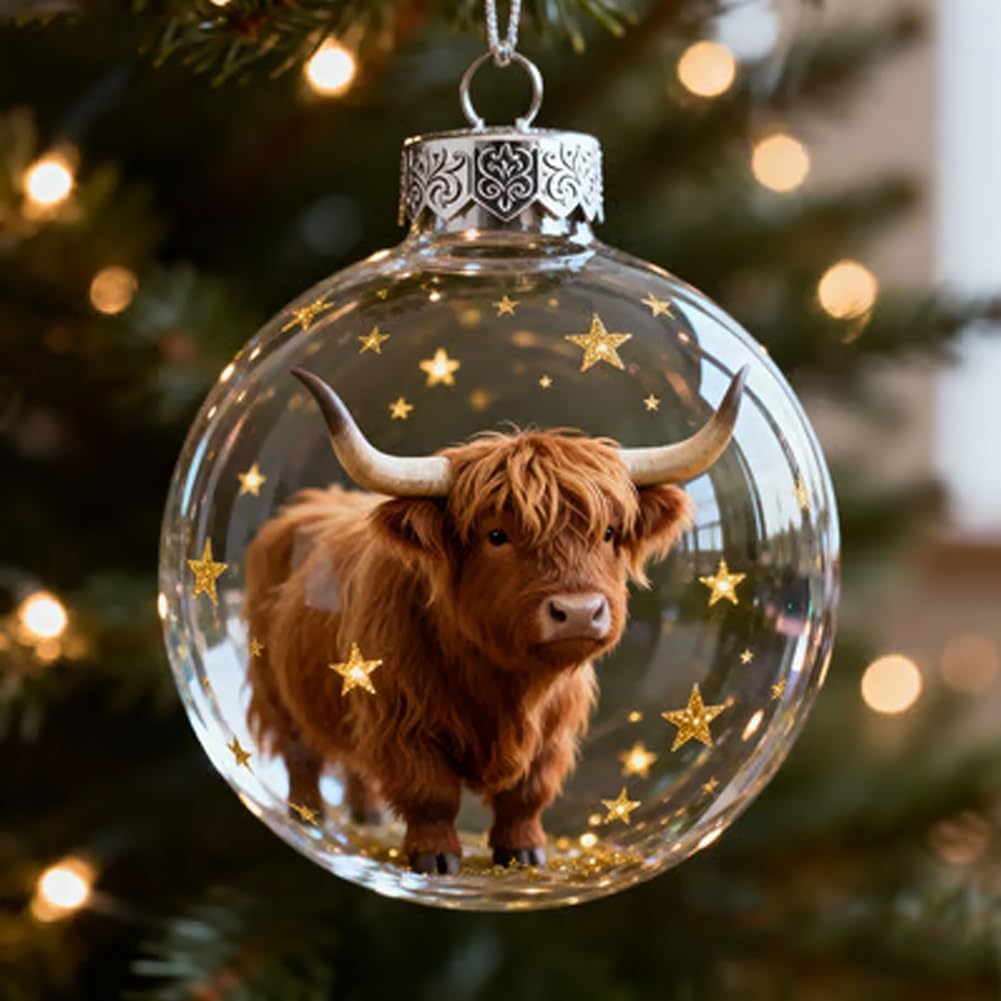 Adorno de bola de cristal, decoración navideña hecha a mano, bola de plástico transparente para árbol y regalos conmemorativos, diseño de conejo de nieve
