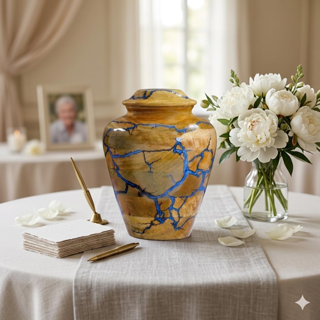 Urn for Human Ashes Large Wooden urn for Cremation Adult urn Box for Ashes Personalized Wooden urn Burial urn for Funeral Wood Box (No Personalised, Large 200 LBS)