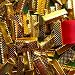 144pcs 16mm or 5/8 inch Ribbon Clamps with Loop -- Gold