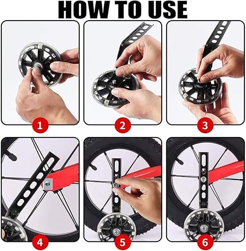 Stützräder,Fahrrad Stützräder für Kinder,Universal Stützräder für Kinderfahrrad,Stützräder für Erwachsene,Hilfsräder für Erwachsene,Hilfsrad Kinderfahrrad (Rot-1)