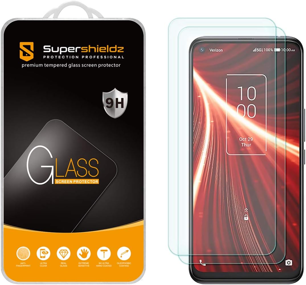 (2 Pack) Designed for TCL 10 5G UW Tempered Glass Screen Protector, Anti Scratch, Bubble Free