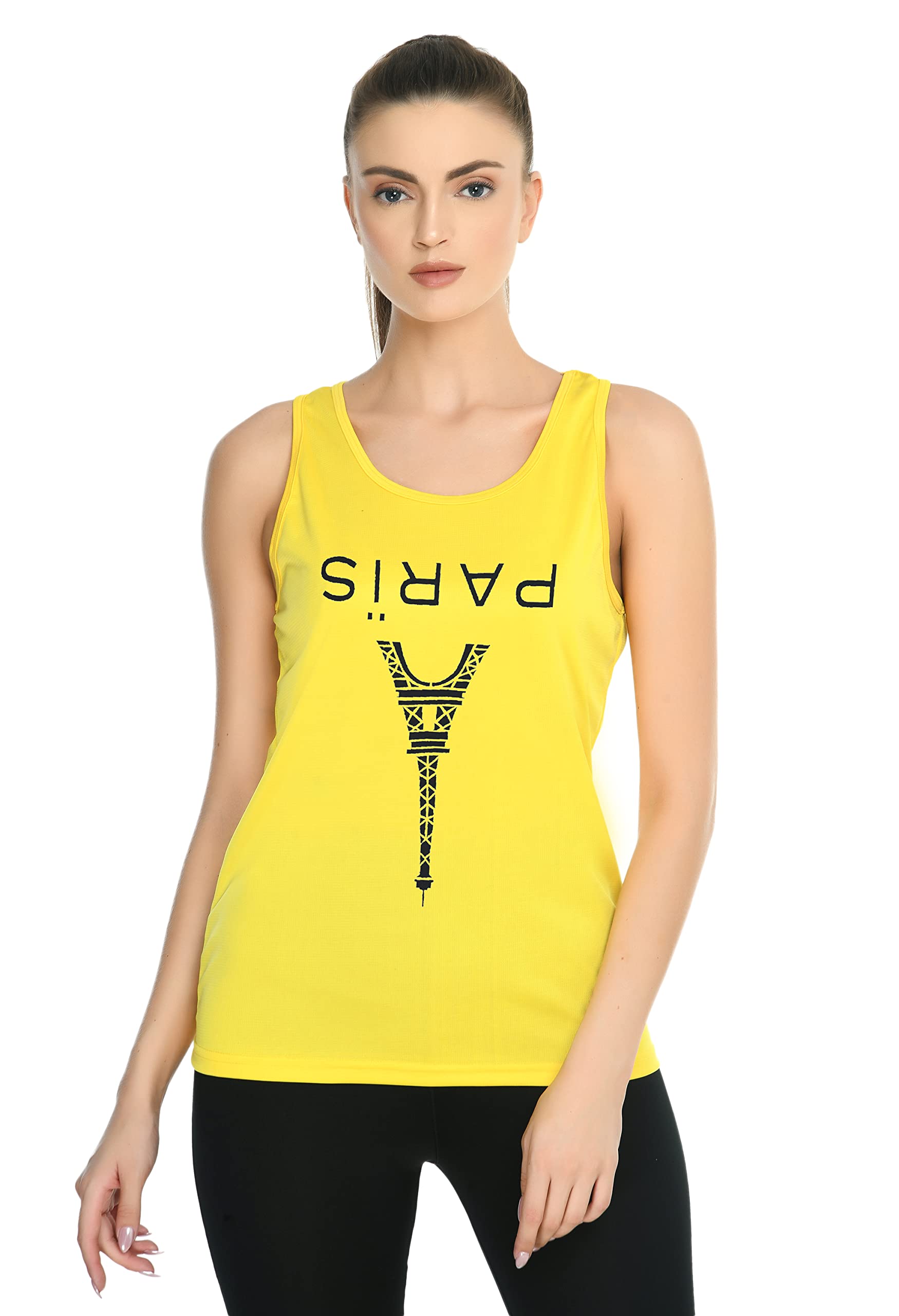 youngurban Women's Racer Back Printed Tank Top Vest Yellow-picture-14
