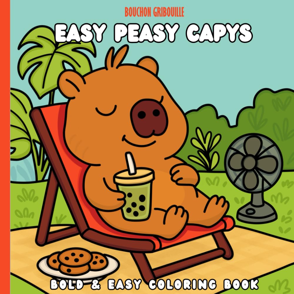 Easy Peasy Capys: Bold & easy coloring book