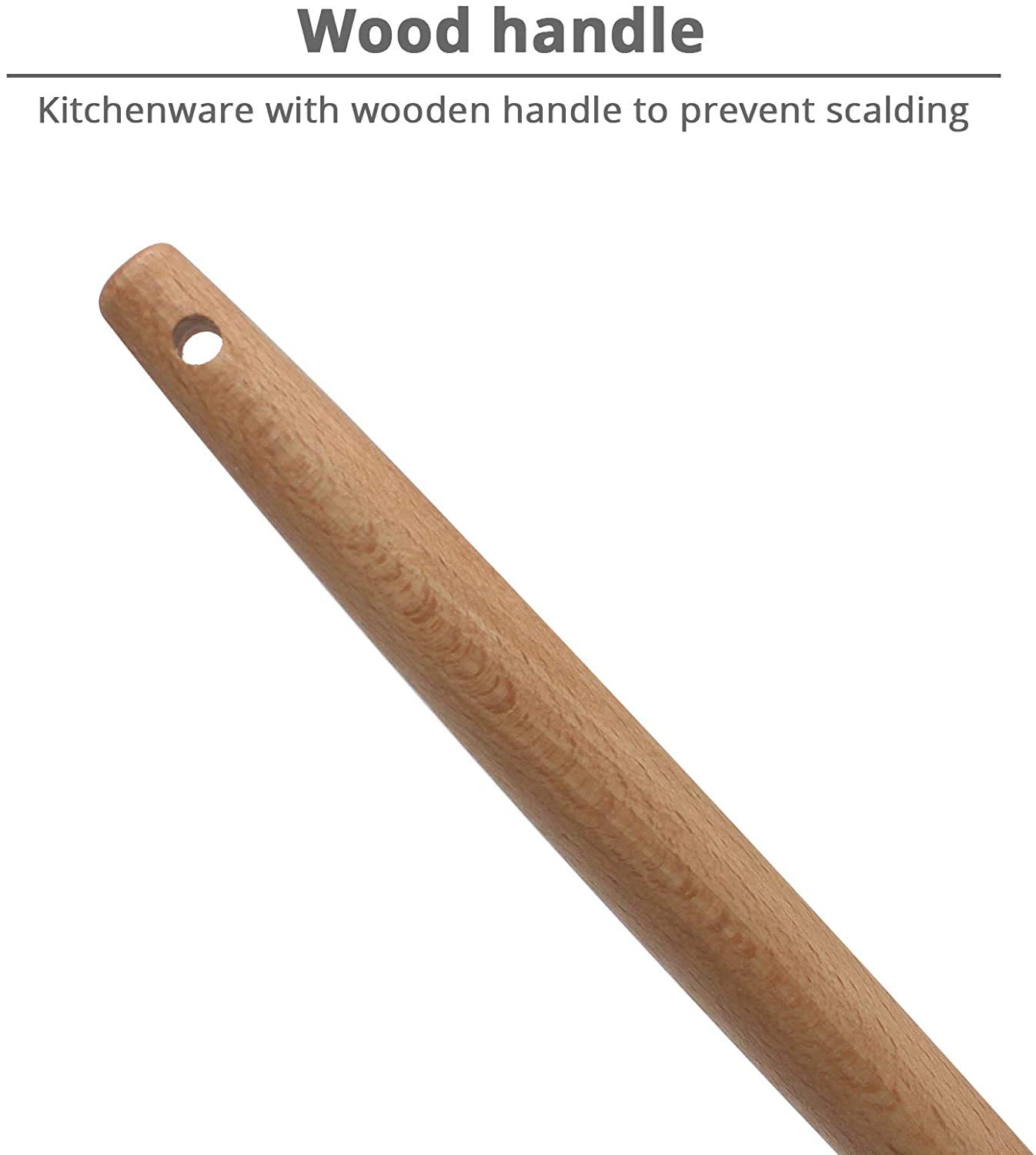 Woodtula Silicone Spatula Cooking Utensils Kitchen Utensil Set Heat Resistant Wooden Handles Kitchen Gadgets Tools Set for Nonstick Grey — Amazon image 4