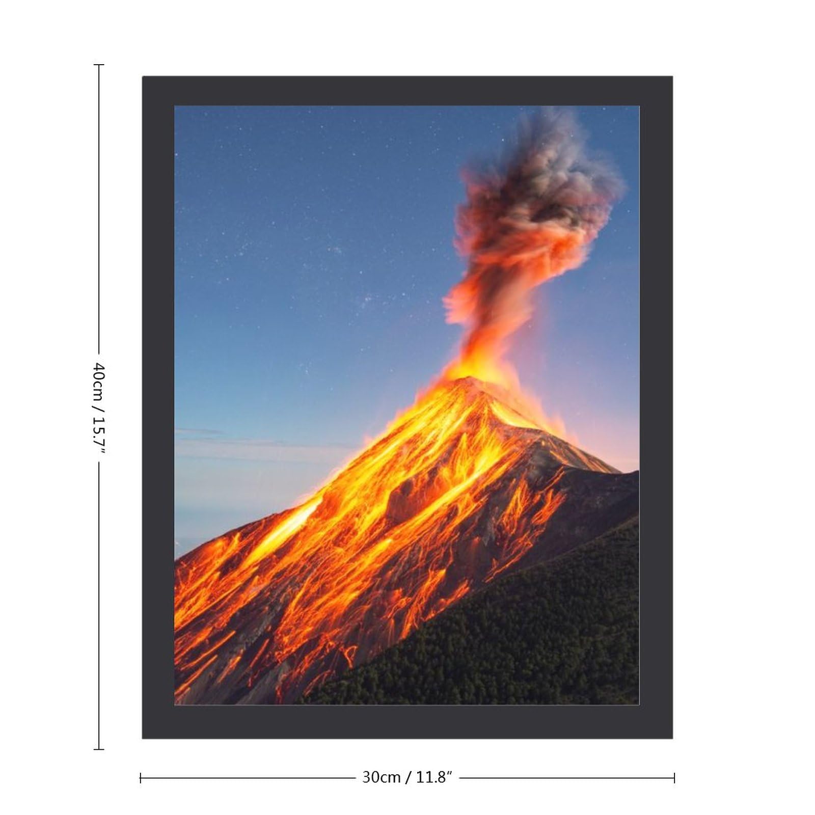 Amazon.co.jp: 巨大な火山の噴火 絵画 絵 魅惑的な色彩の風景