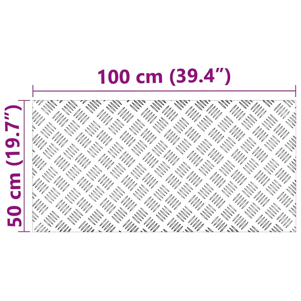 Aluminiowe stopnie schodowe, zestaw 4 sztuk, 100 x 50 cm, srebrne, prostokątne, blacha ryflowana, do użytku wewnątrz i na zewnątrz, antypoślizgowe, odporne na zarysowania, łatwe w pielęgnacji
