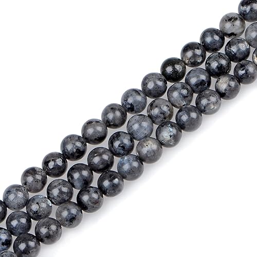 Vista 3 de Bymitel - 140 cuentas de cristal natural, piedras preciosas redondas energéticas y curativas sueltas con cordón elástico para hacer joyas, pulseras