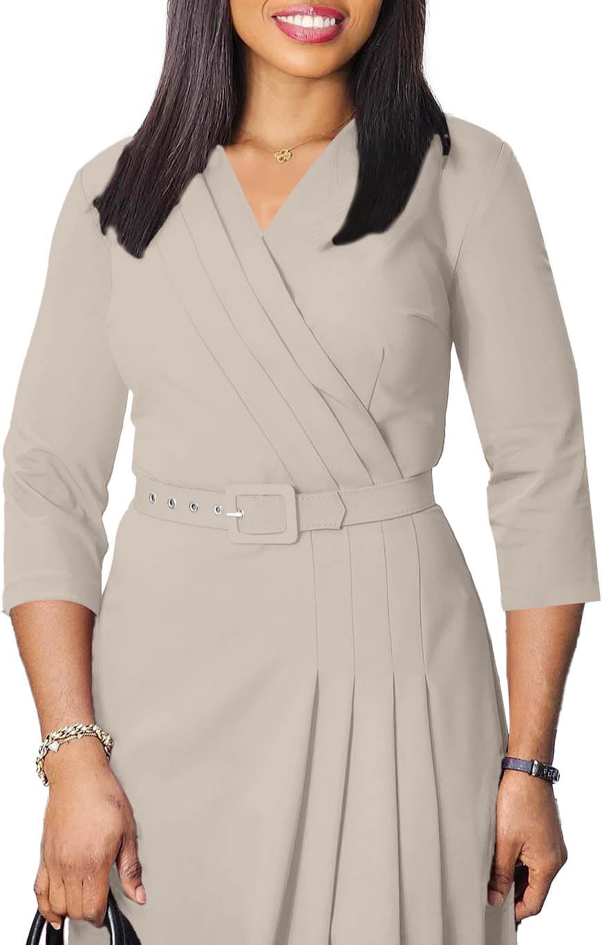 Business Work Dress for Women Elegance Church Dresses Midi Bodycon Pencil Dress Office Modest Casual Suiting Outfits - Image 5