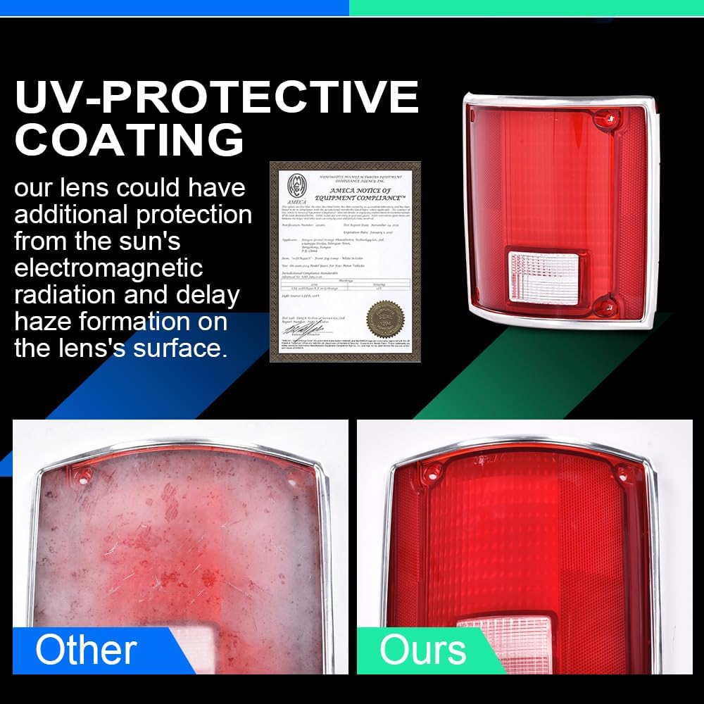 G-PLUS Tail Lights Assembly Pair Fit For 1973-1991 Chevy Blazer C10 C20 C30 K10 K20 K30 Suburban Jimmy/GMC C15 K15 C1500 C2500 K1500 K2500 Jimmy Rear Tail Lamps GM2801122 GM2800122 Luces Traseras