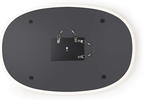 Miniatura 5 de Umbra Hub - Espejo de pared ovalado con borde de goma para sala de estar, baño, dormitorio, entrada y más, 24 x 36 pulgadas, color blanco