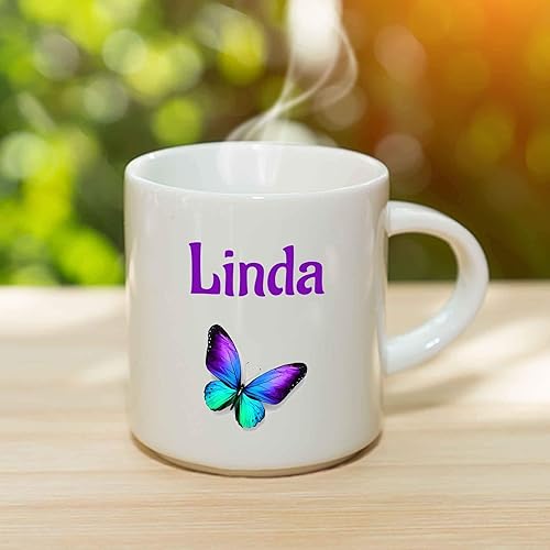 Miniatura 3 de Linda Taza de café  Taza de cerámica personalizada de mariposa con nombre, taza personalizada, regalo personalizado de cumpleañosNavidad, regalo de
