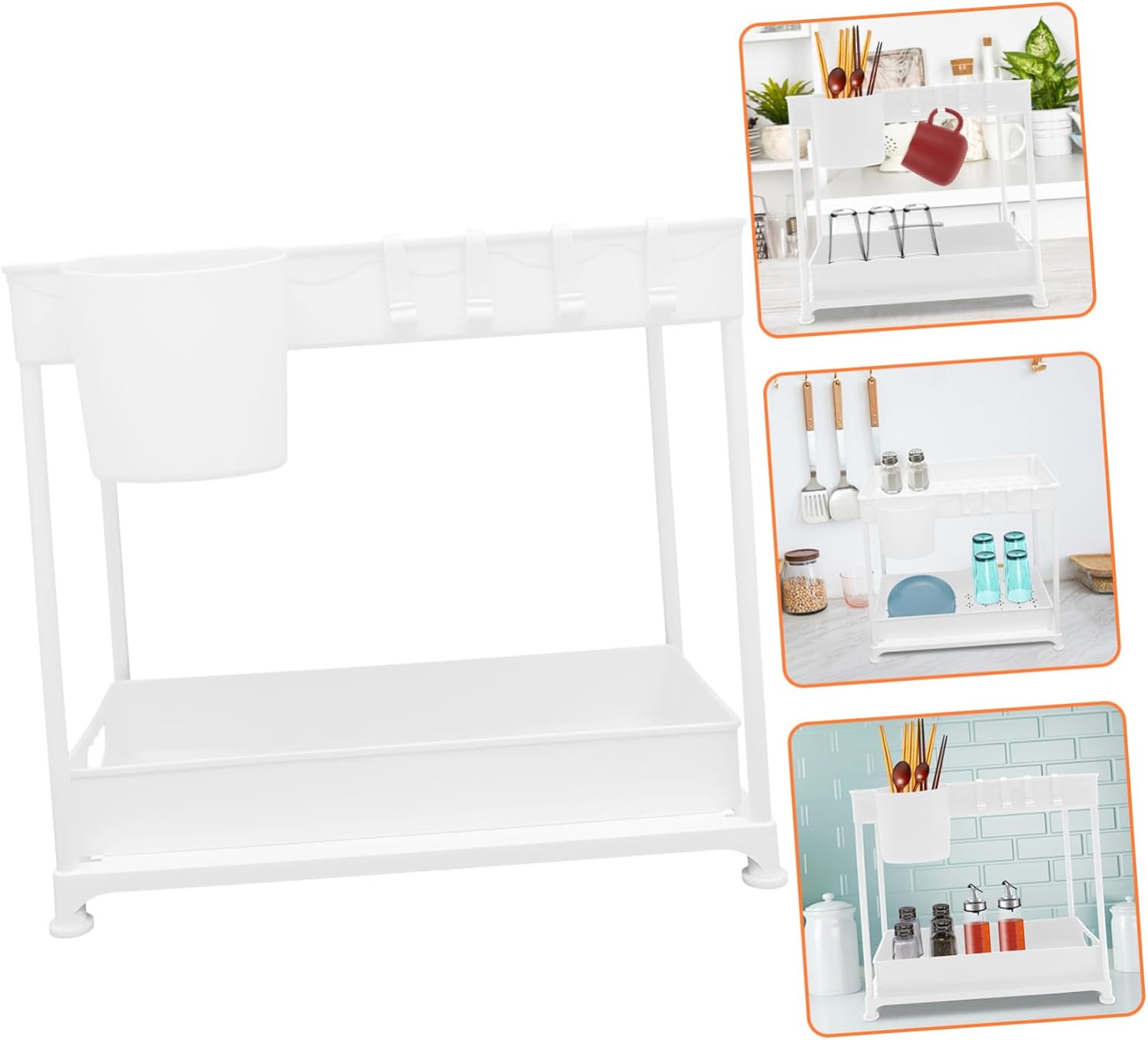 1set Sink Storage Organizer Sliding Baskets Kitchen Cabinet Rack for Efficient Space Saving Pull-out Design for Kitchen Pantry and Bathroom Use