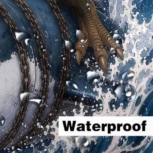 Image of Boziqr Funny Dinosaur Shower Curtain, Cool Dinosaur Shark Ocean Wave Decor Fabric Bathroom Curtains, Fun Animals Fabric Bath Curtain with 12 Hooks 60 X 70 Inch