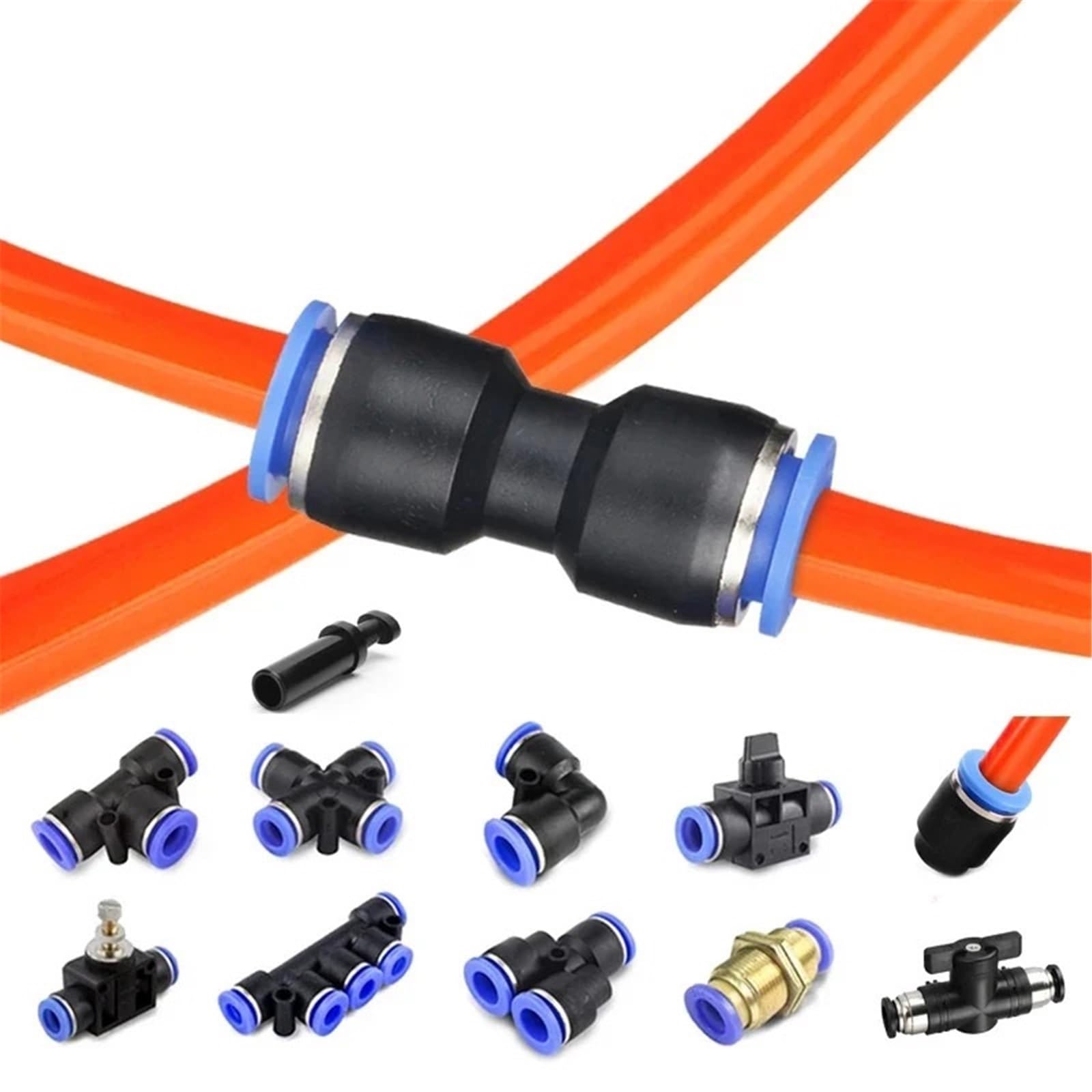 Conector neumático PP 12mm de plástico para manguera de aire 7