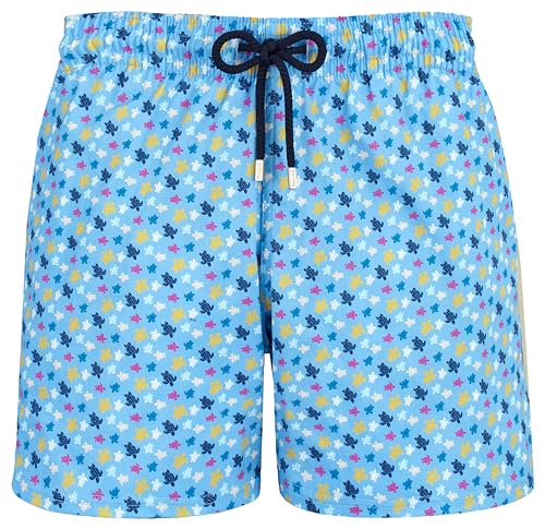 Men Stretch Swim Shorts Micro Ronde Des Tortues Rainbow