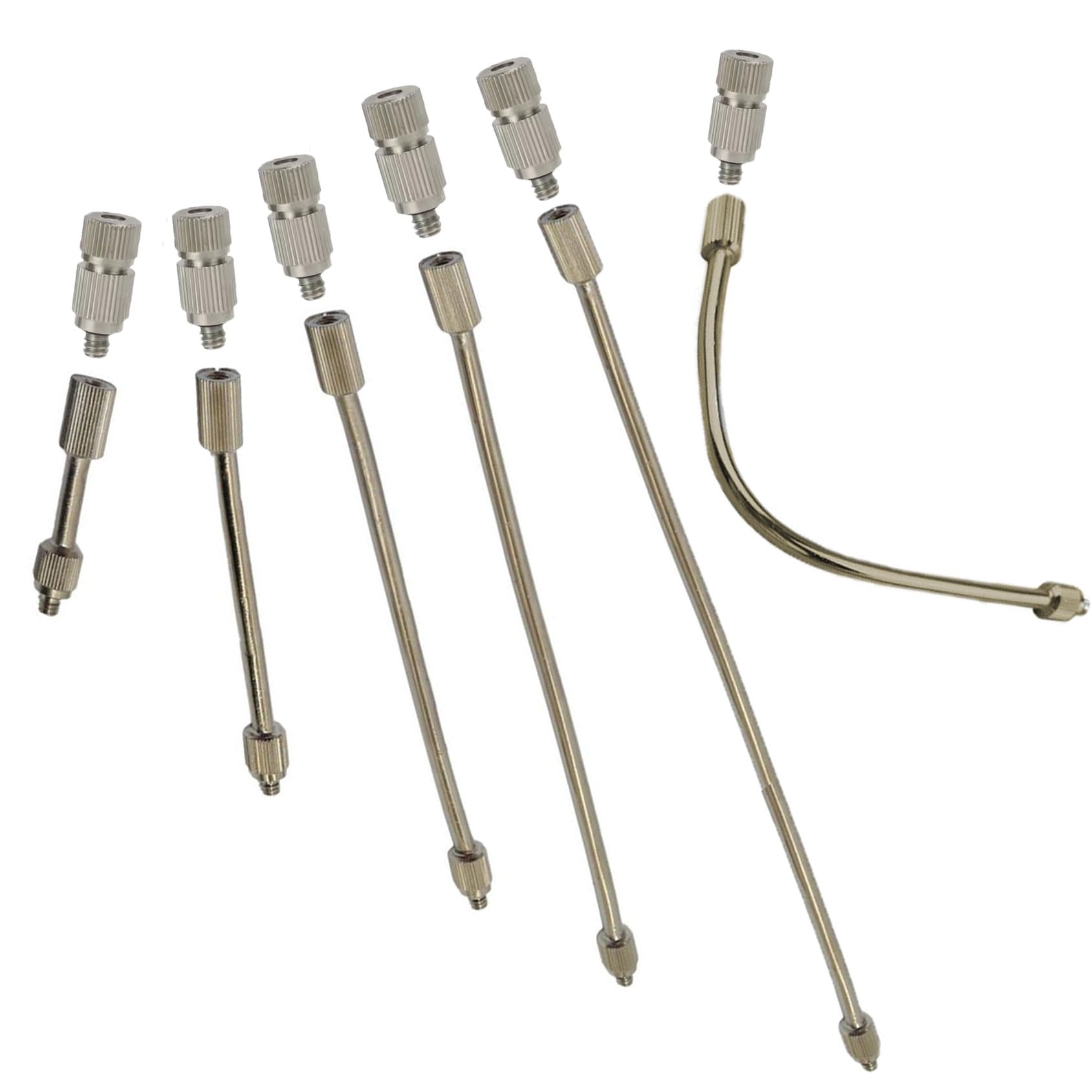 MGNSJGYXN Misting Nozzle Adjustable Brass Atomizing, 20 Pack Misting System Nozzle Extension Rods, 3/16'' 10/24 UNC, Multiple Sizes(Pole 35cm)