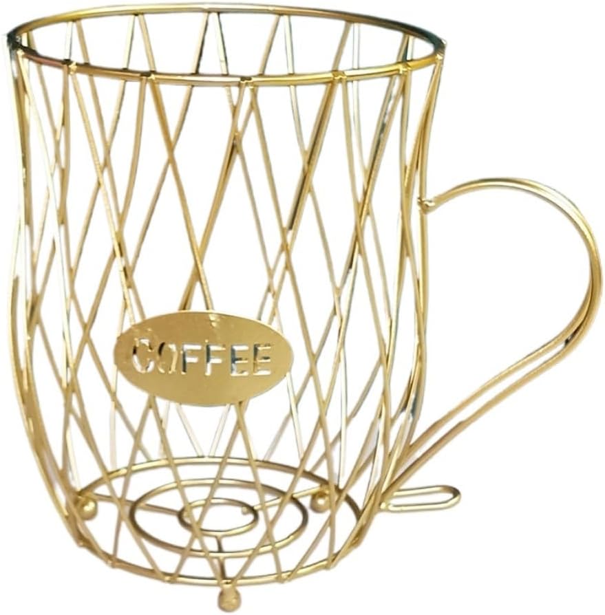 Coffee Storage Creative Beer Cup Shaped Coffee Capsule Wrought Iron Storage Basket Candy Wrought Iron Storage Basket Coffee storage Basket(Black)
